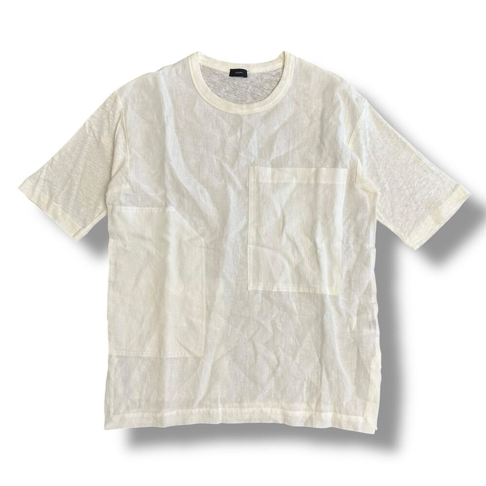 Joseph White Linen‎ Oversized Pocket Tee S Quiet Luxury Minimalist Capsule